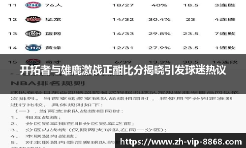开拓者与雄鹿激战正酣比分揭晓引发球迷热议